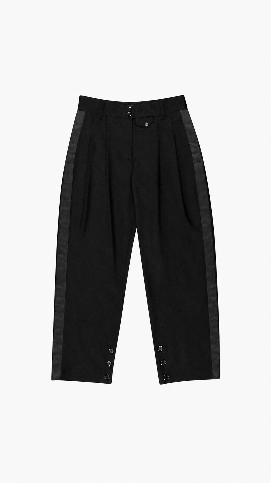 ITALIAN CASHMERE WOOL PLEATED TUXEDO TROUSER