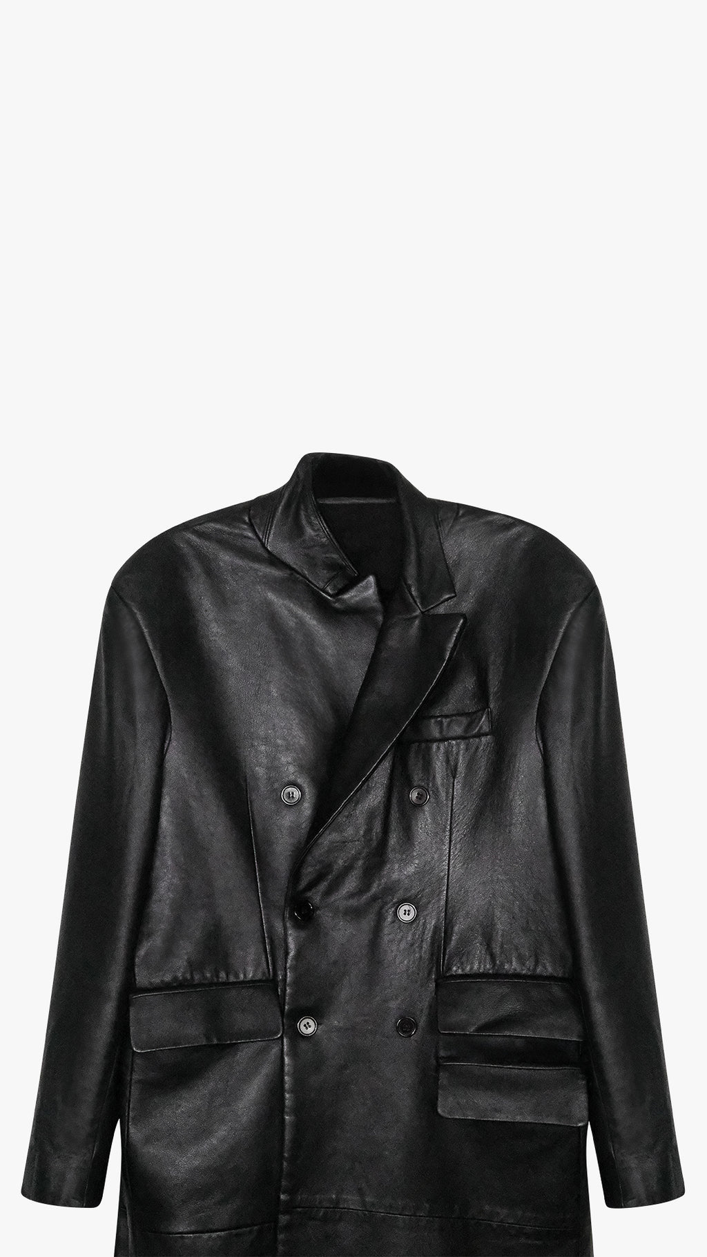 ITALIAN LAMBSKIN LEATHER DOUBLE BREASTED COAT