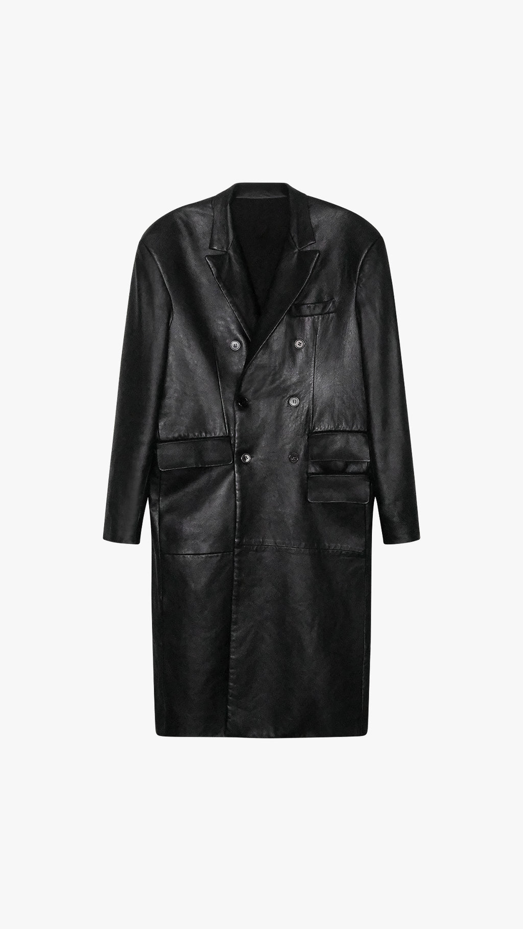 ITALIAN LAMBSKIN LEATHER DOUBLE BREASTED COAT