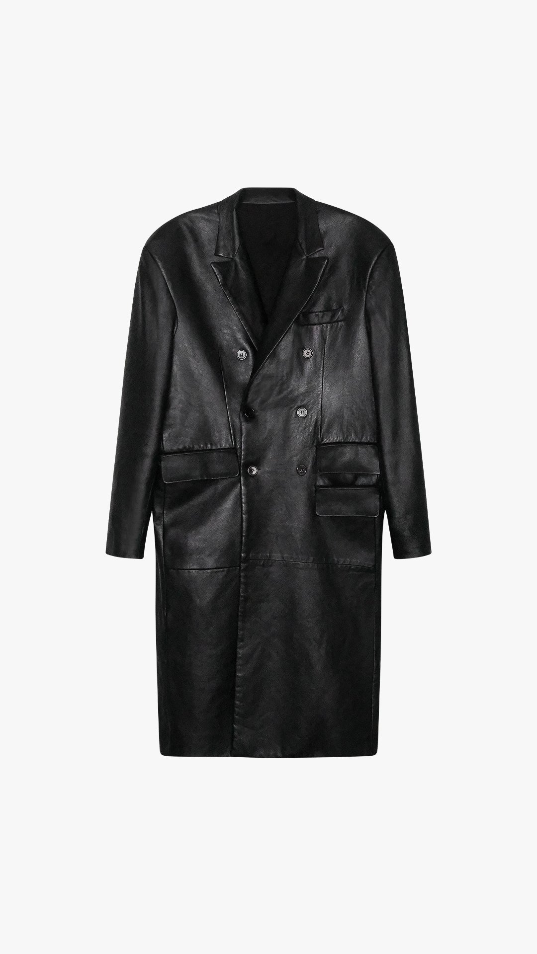 ITALIAN LAMBSKIN LEATHER DOUBLE BREASTED COAT