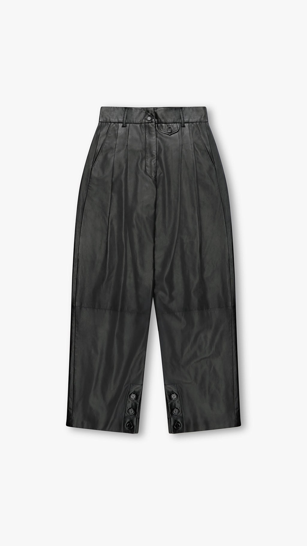 ITALIAN LAMBSKIN LEATHER PLEATED TROUSER