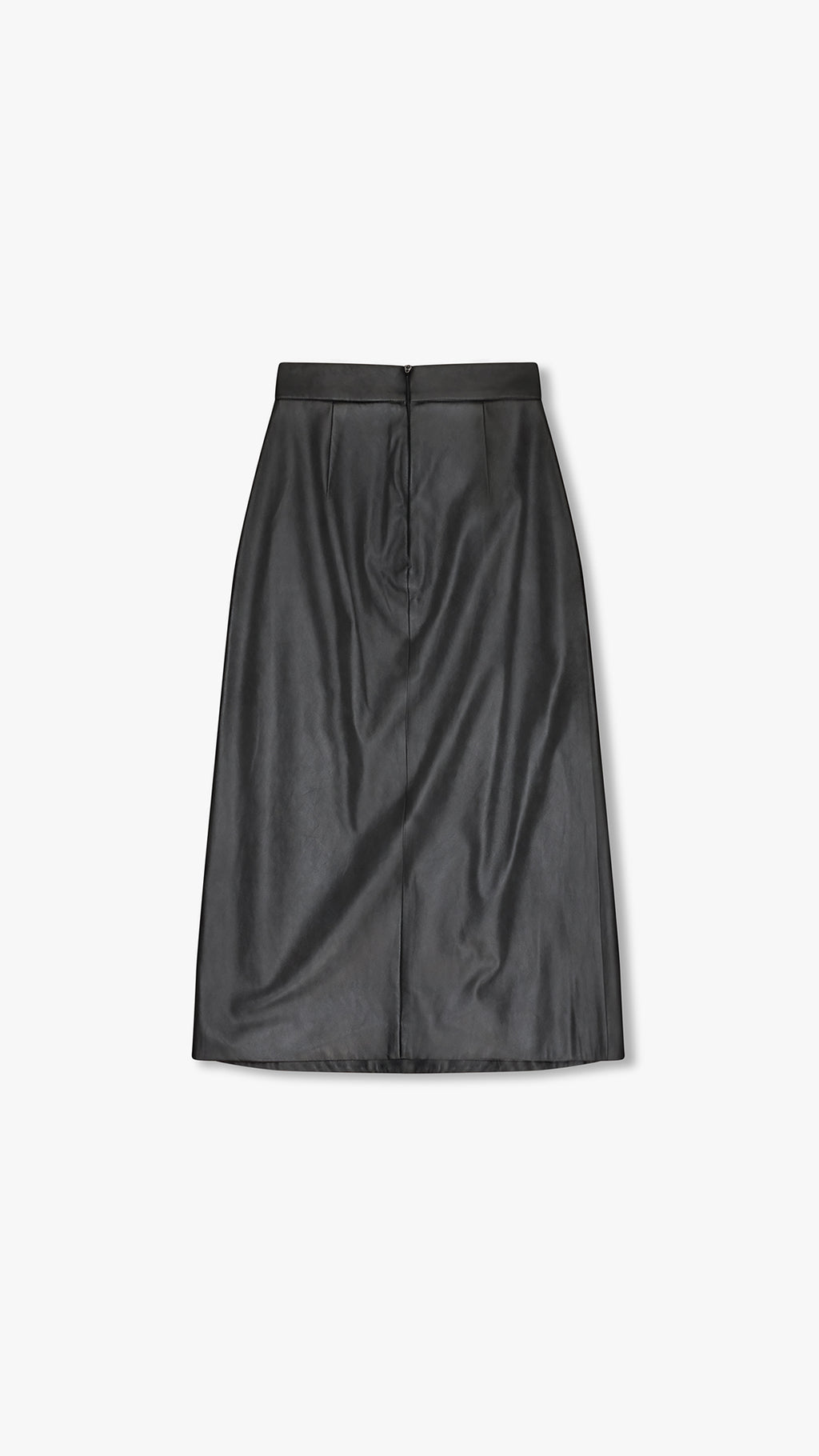 ITALIAN LAMBSKIN LEATHER PLEATED PENCIL SKIRT