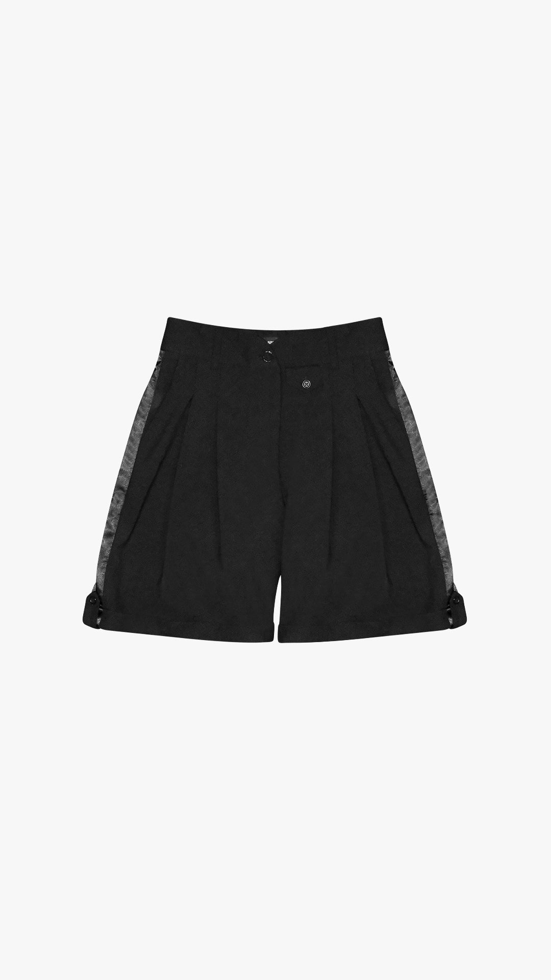 ITALIAN CASHMERE WOOL PLEATED TUXEDO SHORT