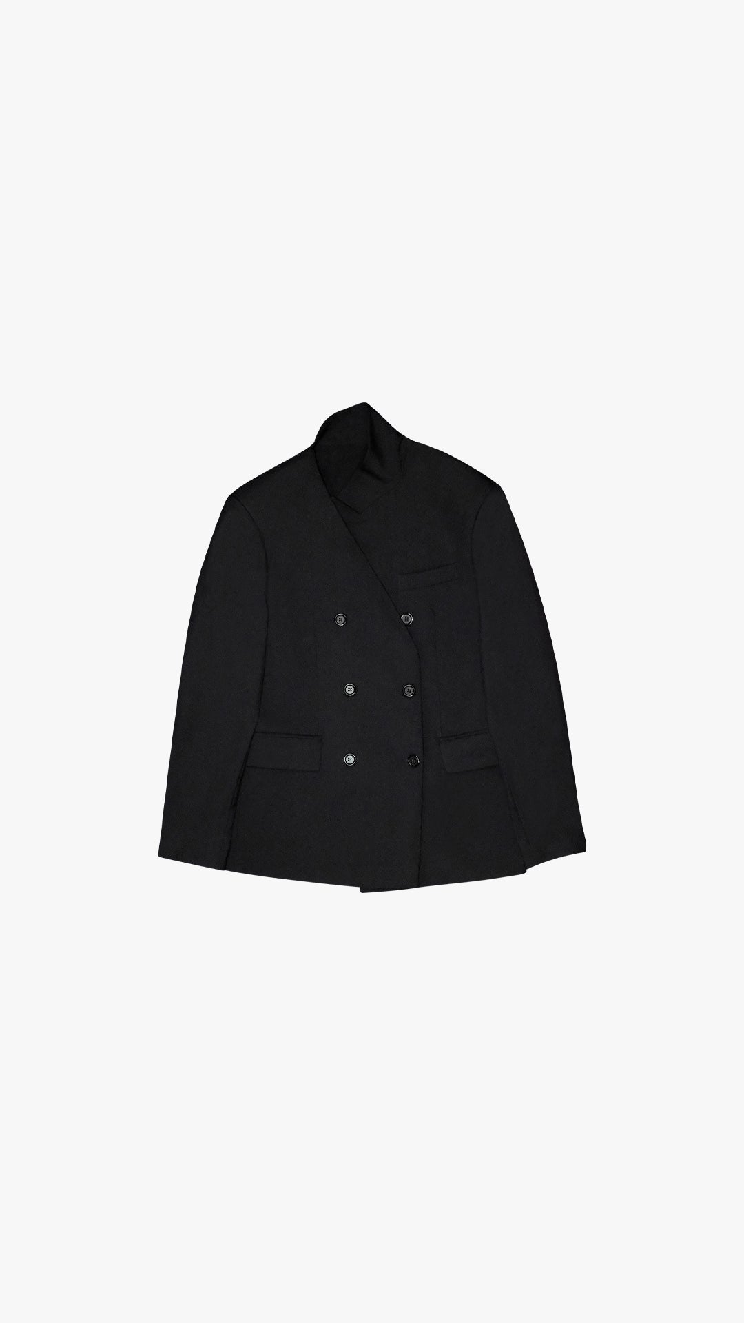 ASYMMETRIC DOUBLE-BREASTED JACKET IN ITALIAN CASHMERE WOOL