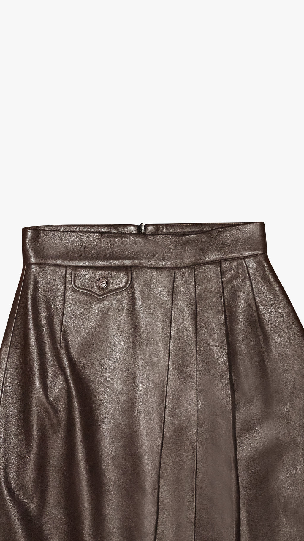 ITALIAN LAMBSKIN LEATHER PLEATED PENCIL SKIRT