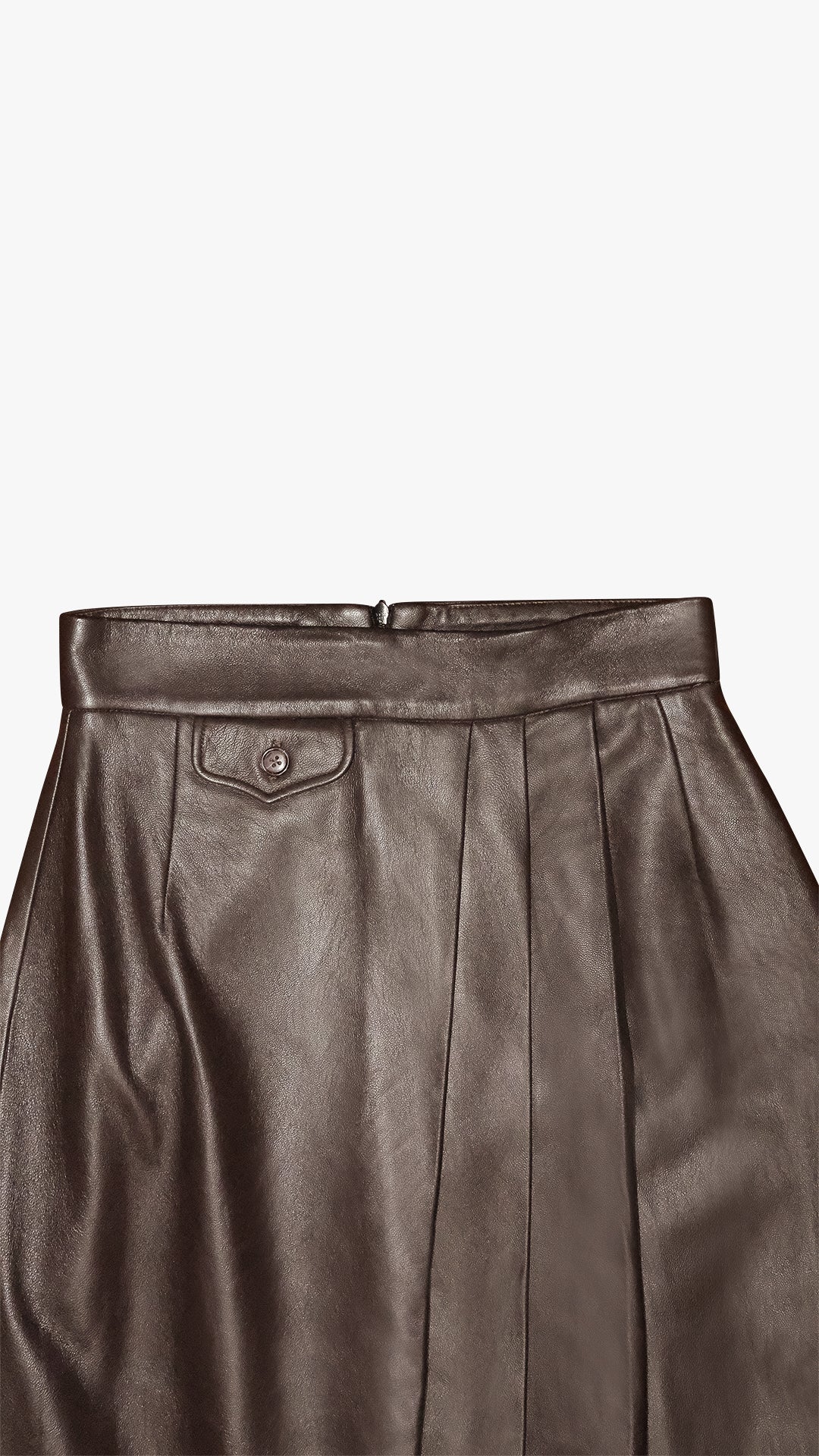 ITALIAN LAMBSKIN LEATHER PLEATED PENCIL SKIRT