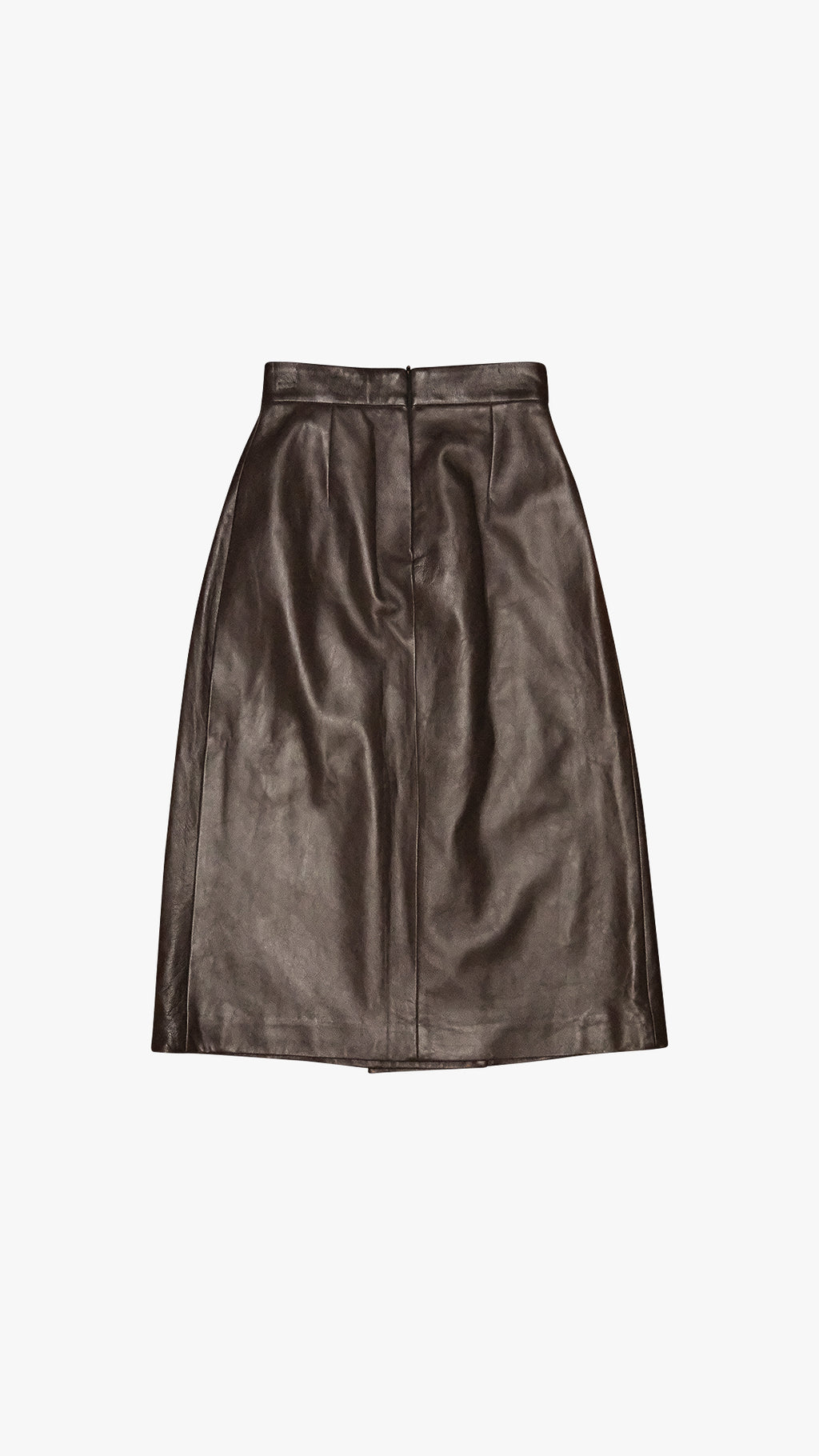 ITALIAN LAMBSKIN LEATHER PLEATED PENCIL SKIRT