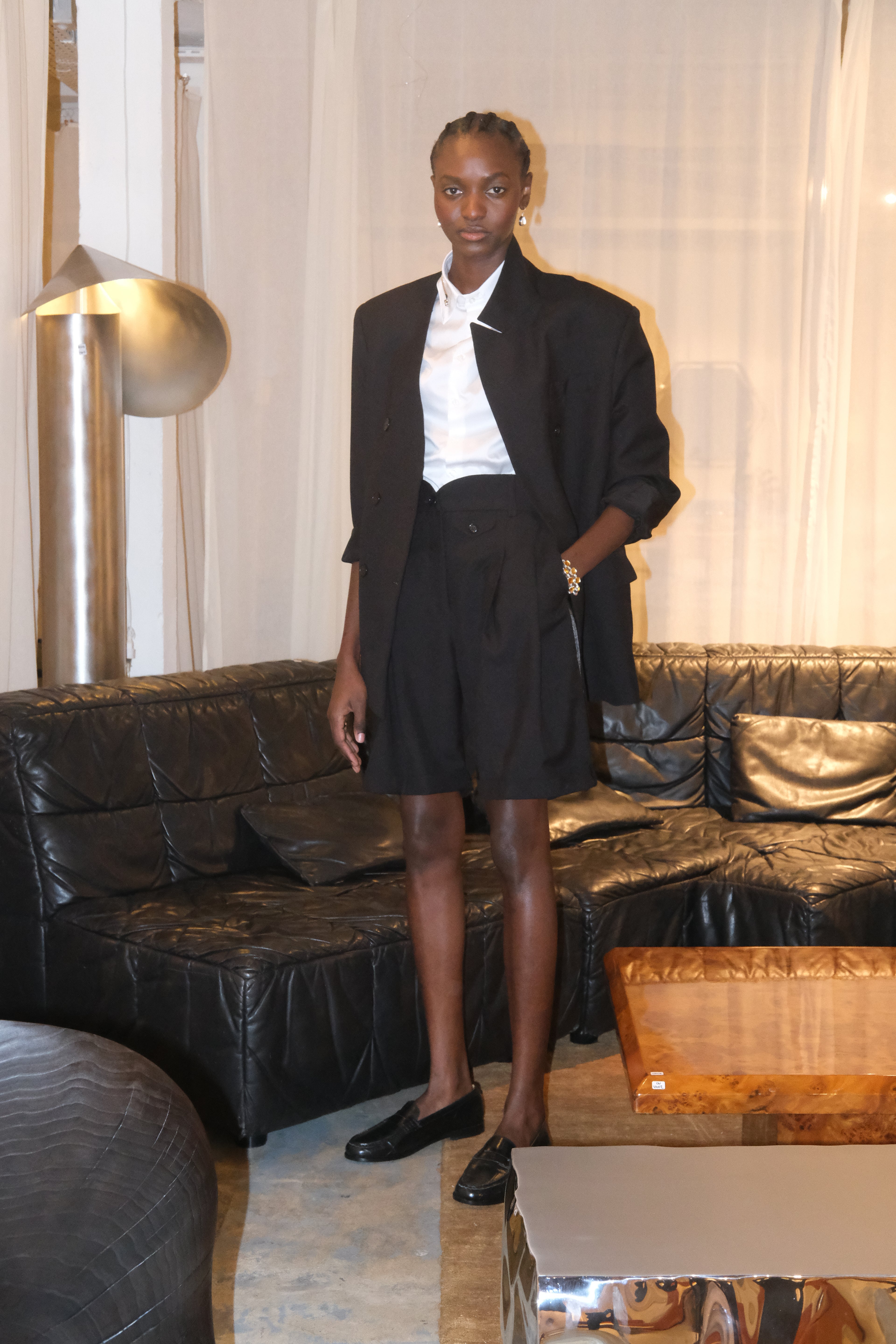 ASYMMETRIC DOUBLE-BREASTED JACKET IN ITALIAN CASHMERE WOOL