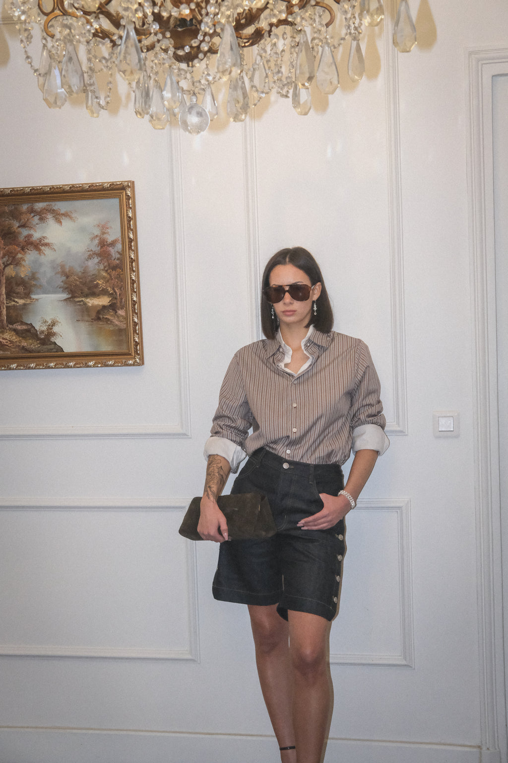 STRIPE ITALIAN SHIRTING BUTTON-UP SHIRT