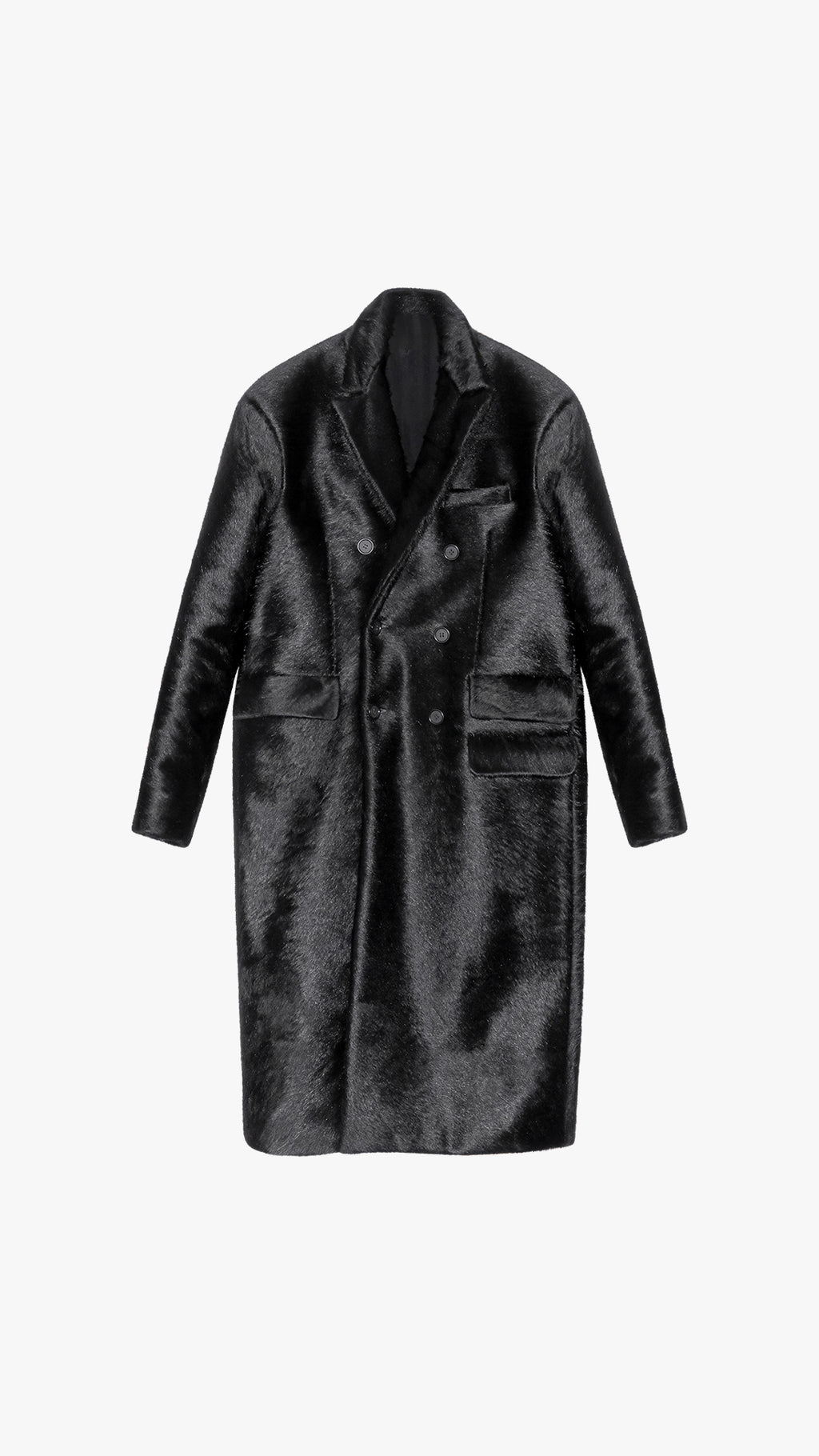 PONY HAIR DOUBLE BREASTED COAT
