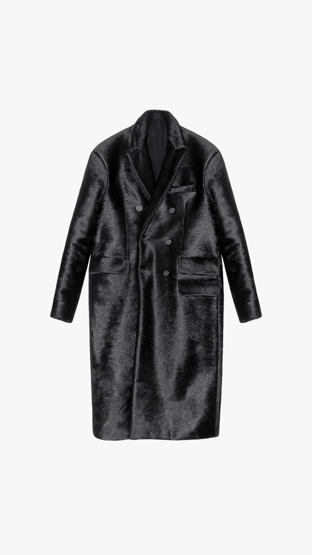 PONY HAIR DOUBLE BREASTED COAT