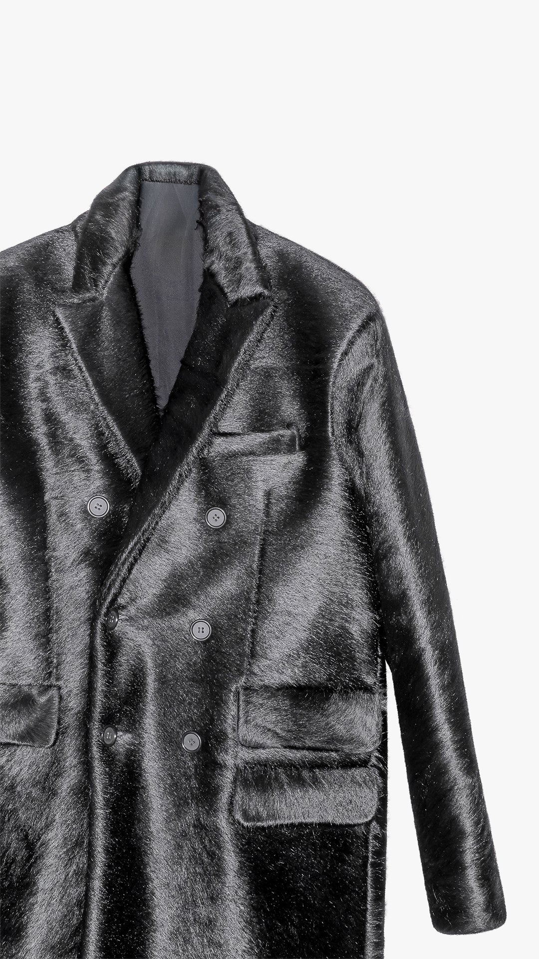 PONY HAIR DOUBLE BREASTED COAT