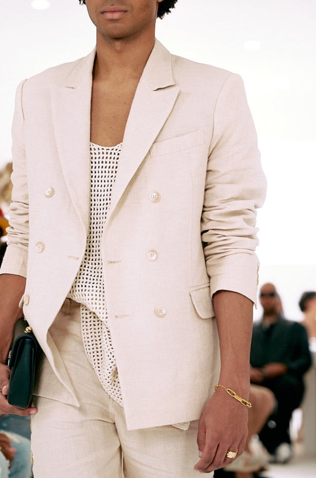 LINEN DOUBLE-BREASTED JACKET