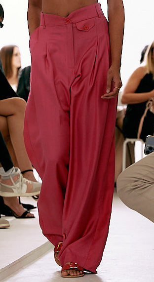 ITALIAN SILK LINEN PLEATED TROUSER