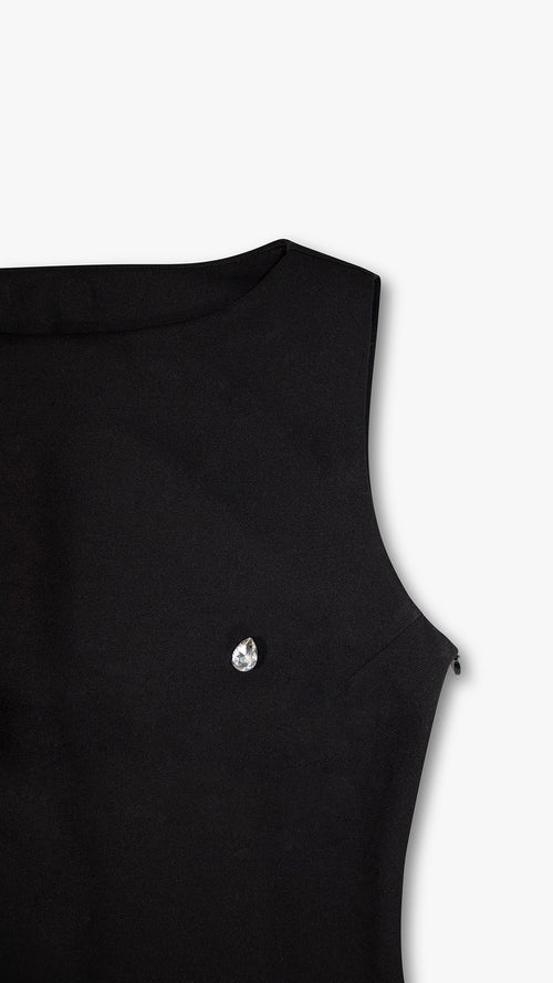 SLEEVELESS HIGH NECK DRESS