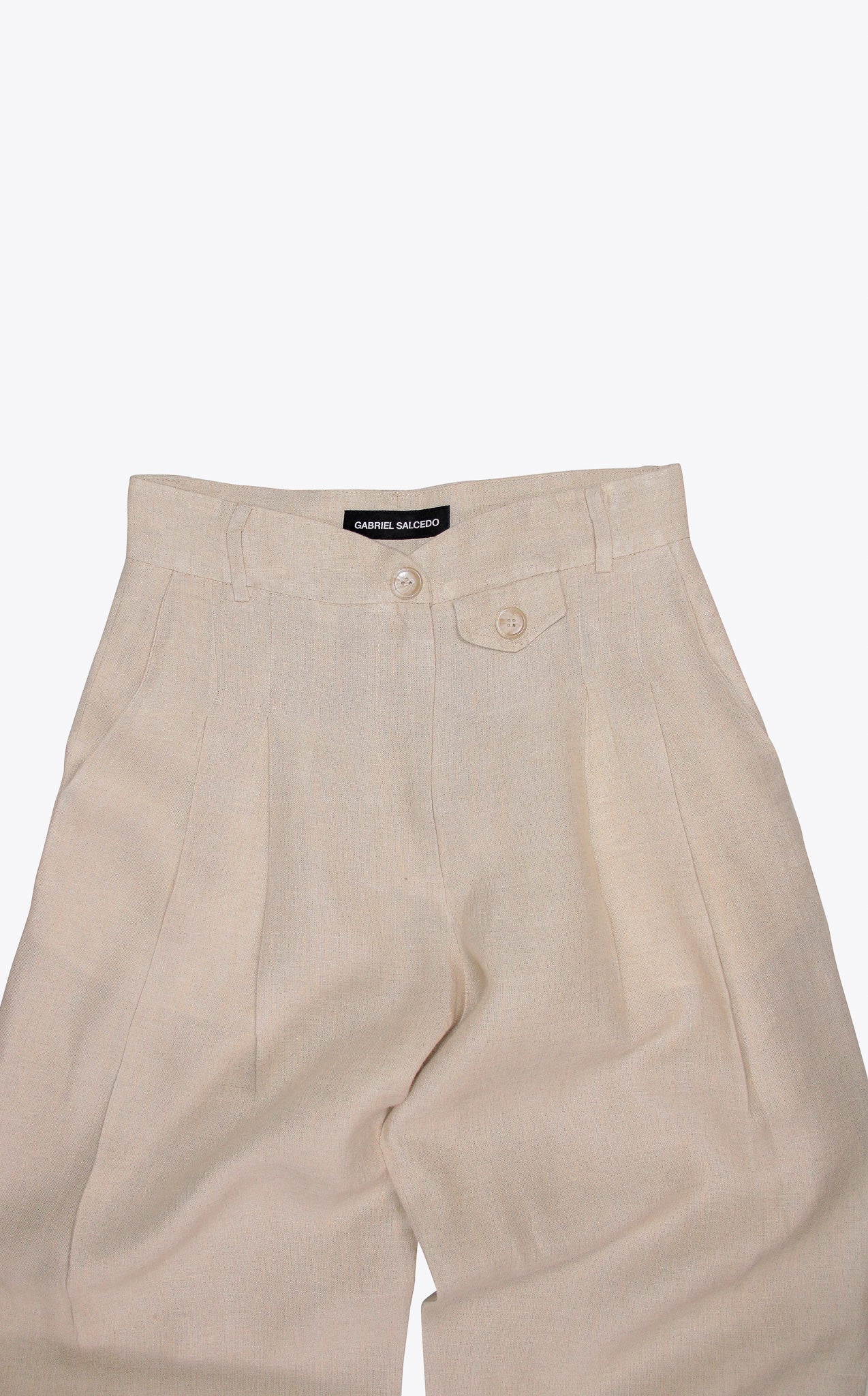 LINEN PLEATED TROUSERS