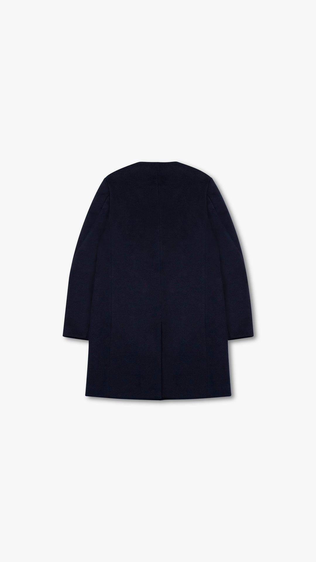 ITALIAN CASHMERE WOOL COLLARLESS COAT