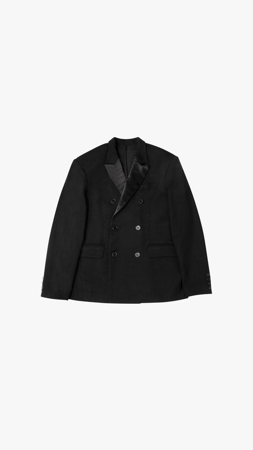ITALIAN CASHMERE WOOL DOUBLE BREASTED TUXEDO JACKET
