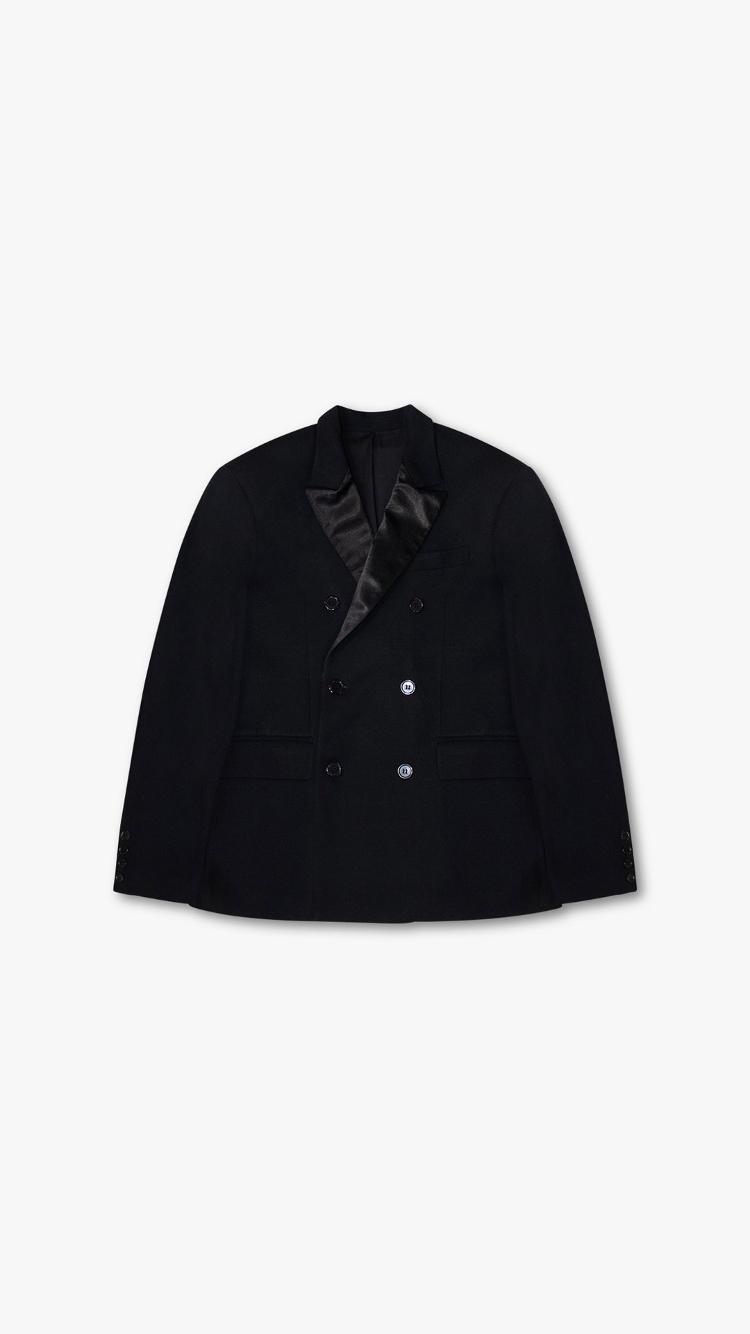 ITALIAN CASHMERE WOOL DOUBLE-BREASTED TUXEDO JACKET