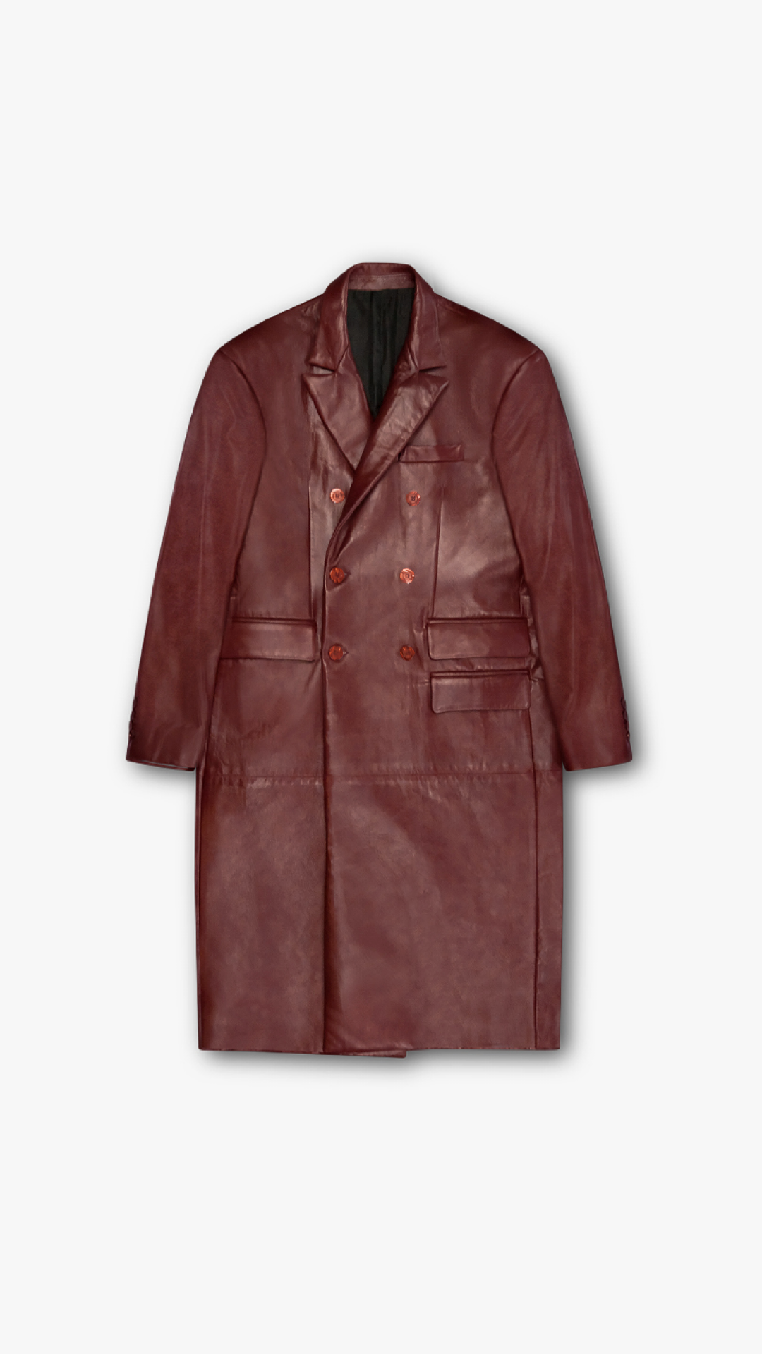 ITALIAN LAMBSKIN LEATHER DOUBLE BREASTED COAT