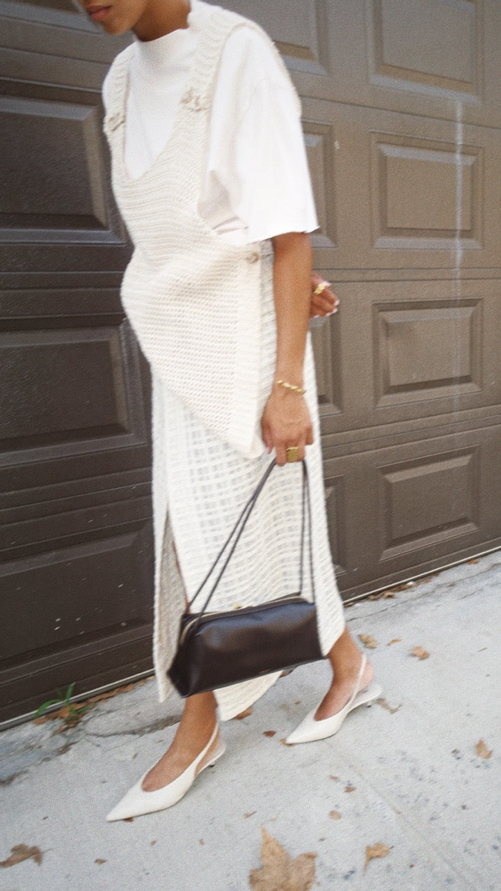 OPEN-WEAVE LINEN WRAP SKIRT