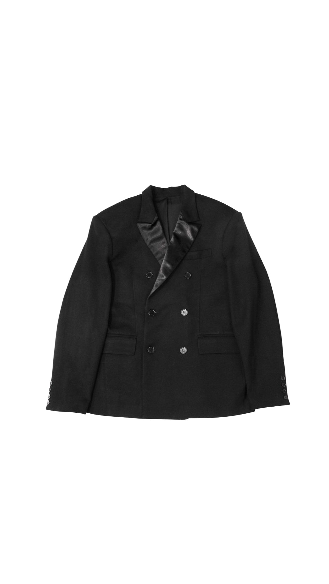 ITALIAN CASHMERE WOOL DOUBLE-BREASTED TUXEDO JACKET