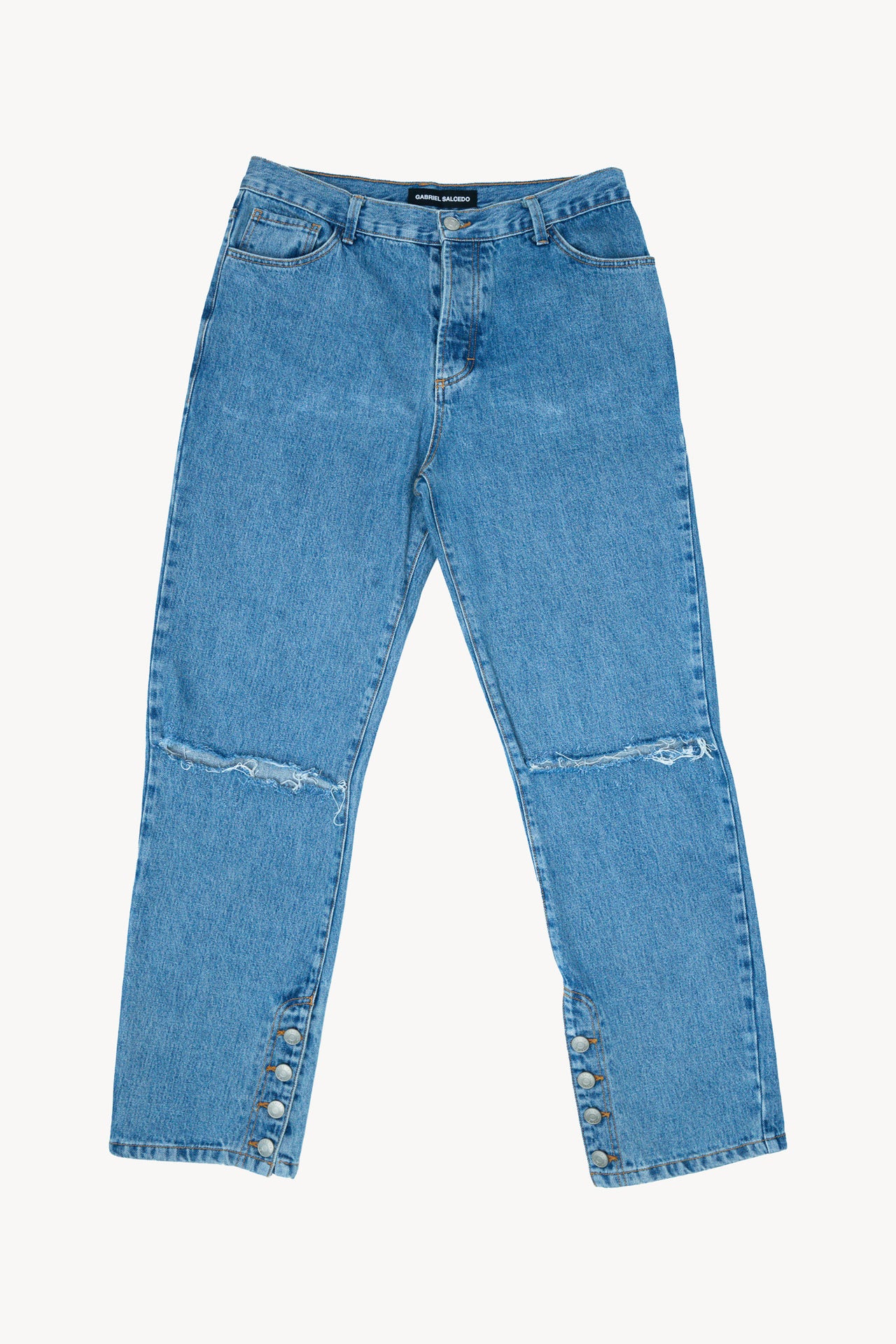 DISTRESSED BLUE DENIM BAGGY PANT